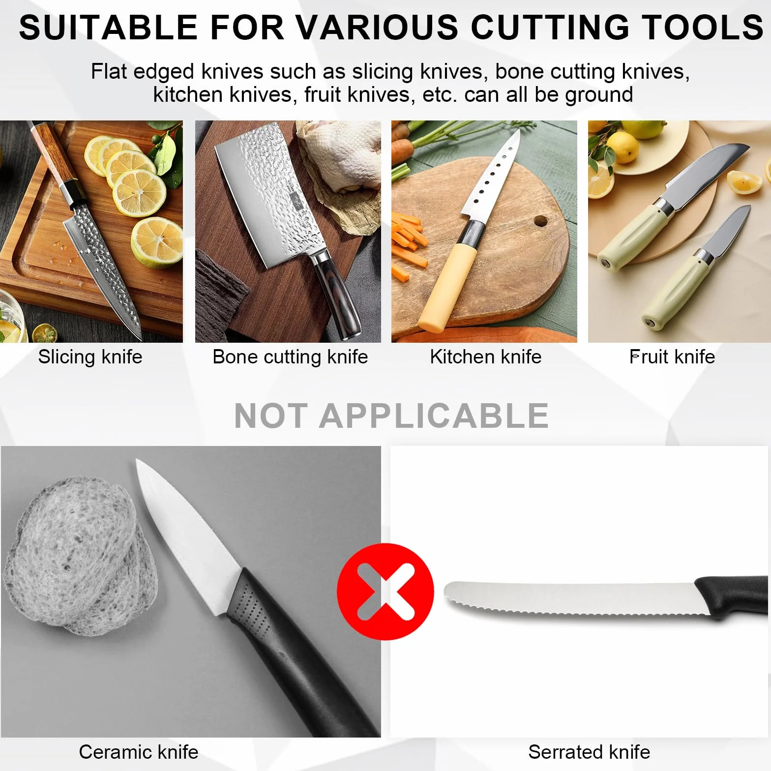Colexy Afilador de Cuchillos Eléctrico, Afilador Cuchillos Eléctrico Profesional de Diamante, Guías Precisas, para Cuchillos de Cocina Cuchillos de Hoja Recta Cuchillos de Cerámica