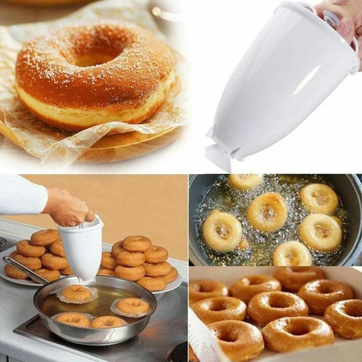 Squeeze Donut Maker Model - Molde de donutt Machine | Donut Maker | Food Grade Abs Pancake and Masa | Depositor Hizo un dispensador de gofres para hacer pasteles de cocina