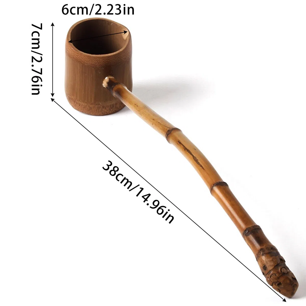 Cucharón de Bambú, Cucharón de Madera para Agua con Mango, Cucharón De Agua De Bambú Estilo Japonés, para Jardín, Hogar, Ceremonia Del Té