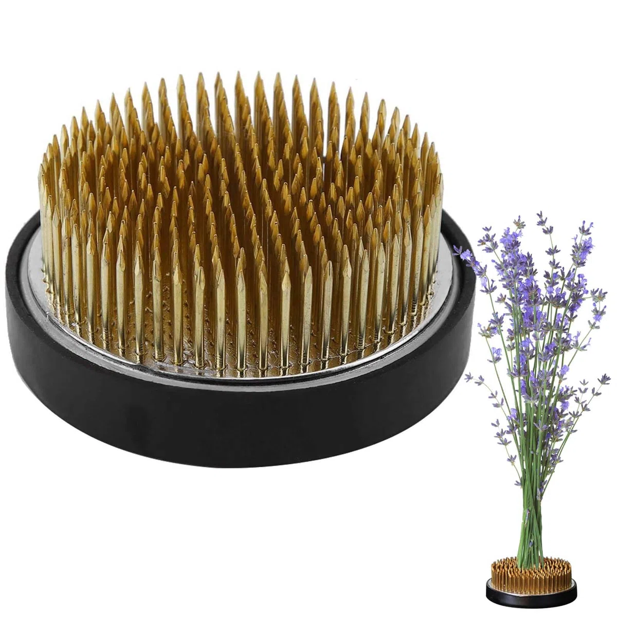 Rana de flores, 8 cm, Ikebana Kenzan, arreglo floral redondo de alta calidad con funda antideslizante, soporte redondo de acero inoxidable, gel para arreglos florales, tiendas de flores, oficinas,