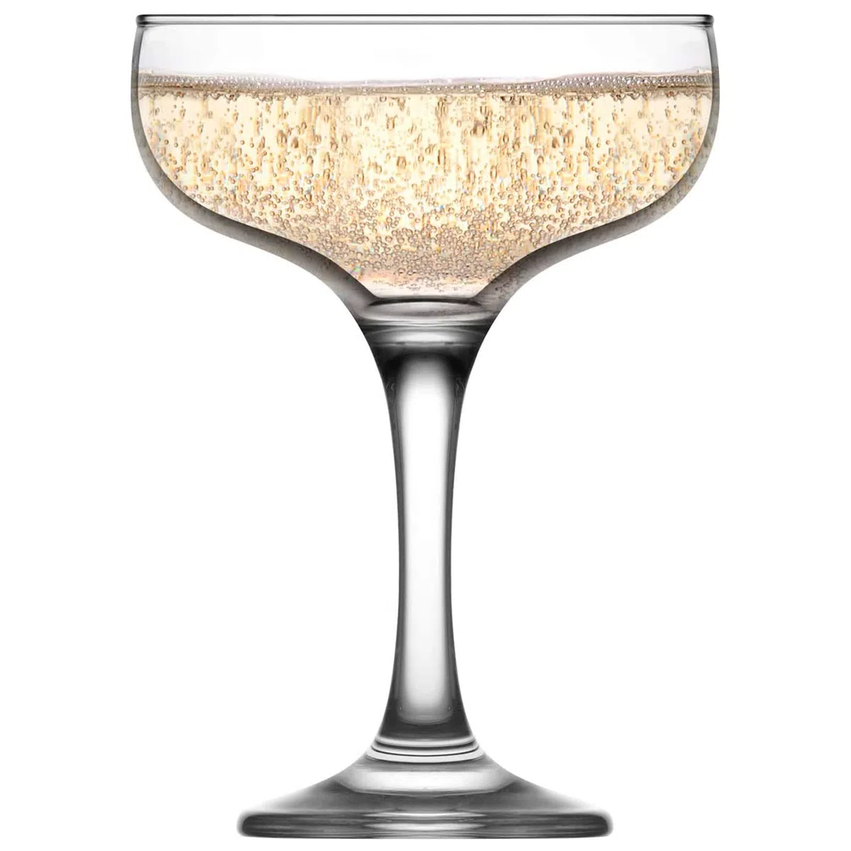 Acan Tradineur - Set de 6 Copas de Champagne de Cristal, 235 ml, Modelo Misket, Juego de Copas clásicas con Tallo Fino 9,5 x 13,5 cm para champán, Cava, cócteles, Ligeras, aptas para lavavajillas