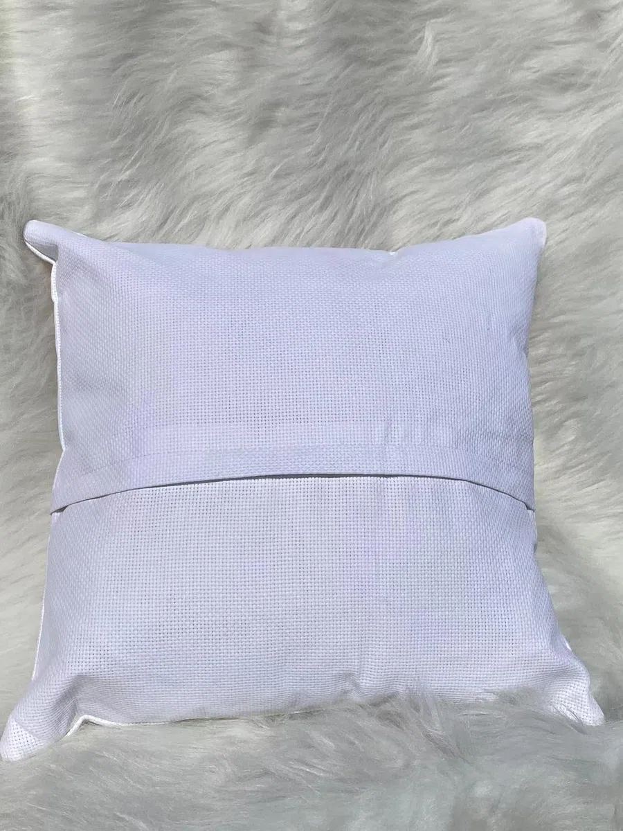 Funda de cojín de punto de cruz en blanco, punto de cruz, tela Aida de 11 puntos, 40 cm x 40 cm