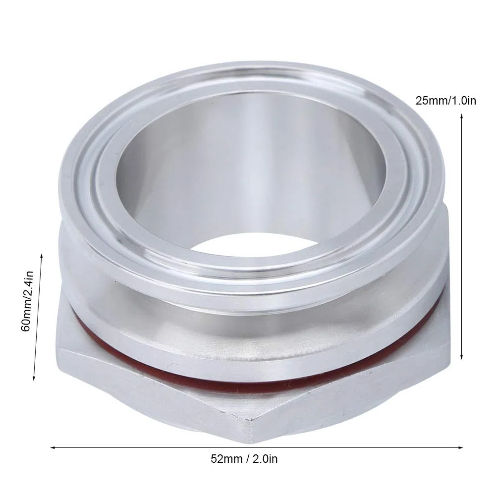 Accesorio de mamparo sin soldadura de acero inoxidable 304 para caldero de cerveza casera, accesorio para la elaboración de cerveza con junta de silicona de grado alimenticio, cone